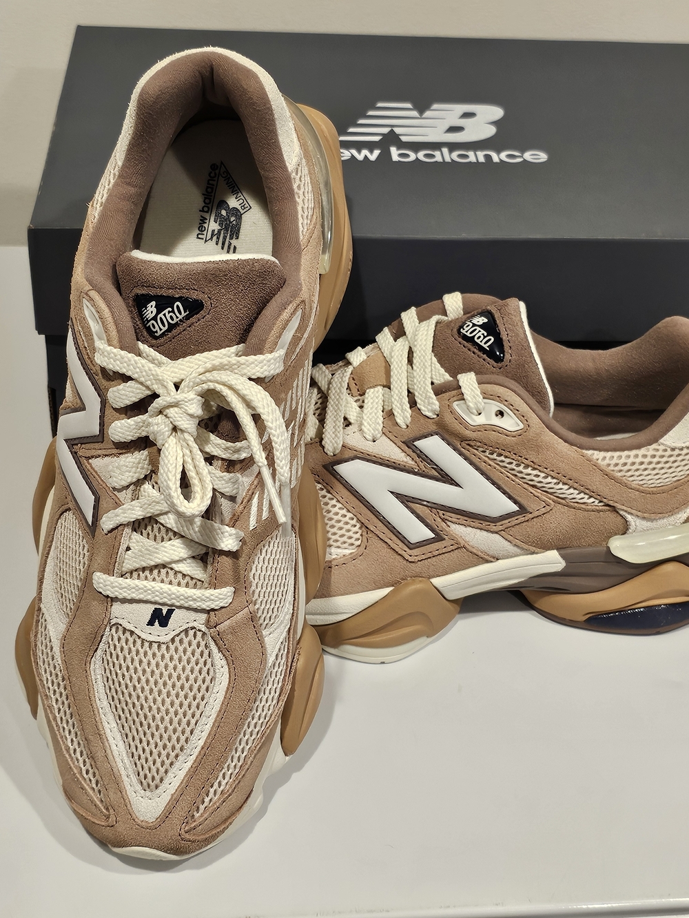 New Balance Men's 9060 Mesh & Suede 'Earth Shadow' Beige Size 11